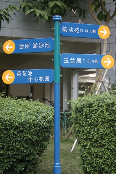 小区多向指示牌